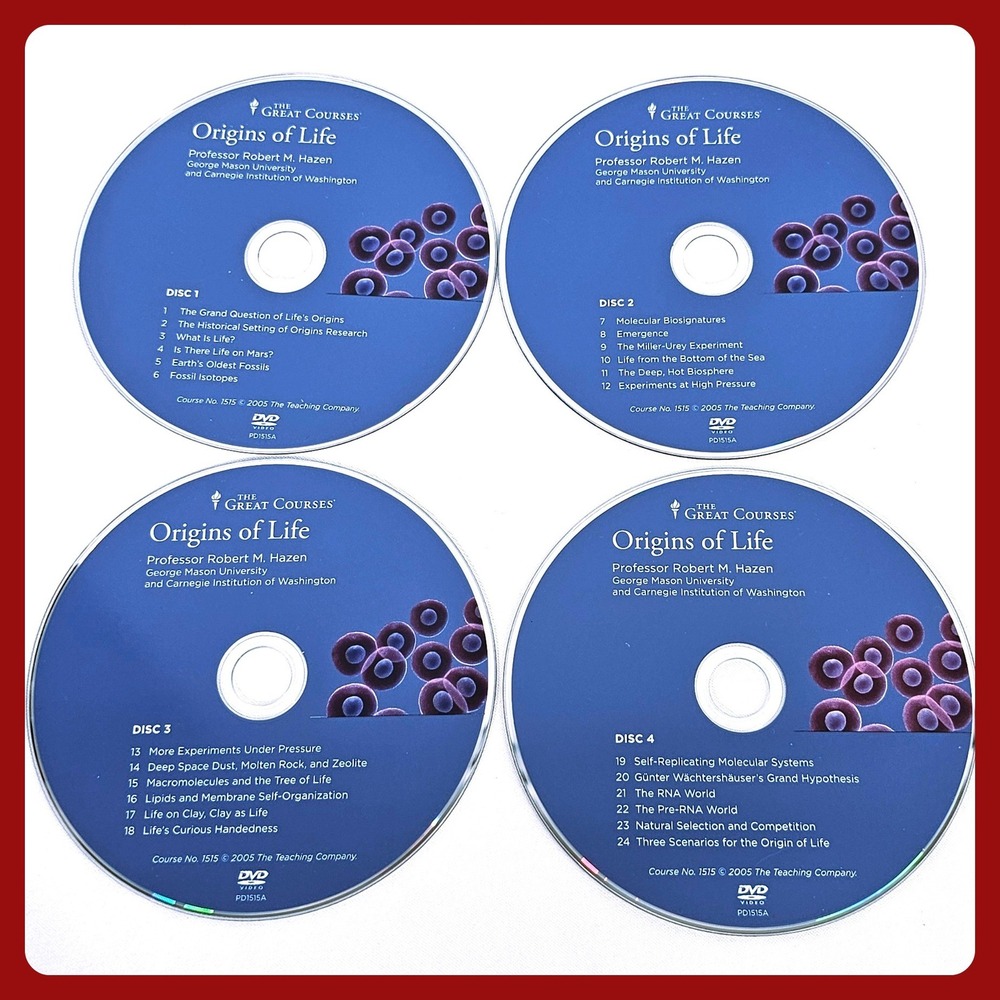 The Great Courses Origins of Life Robert Hazen 1515‎ 4-Disc DVD Science Set